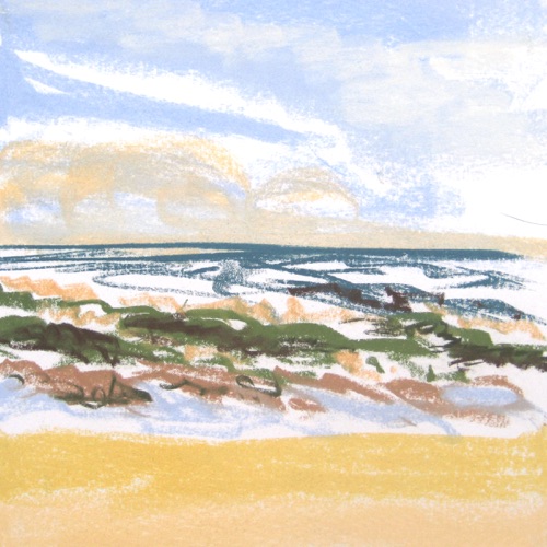Sunset Beach, July 3;
Chalk Pastel, 1995;
10 x 10 in. Sunset Beach, July 3;
Chalk Pastel, 1995;
10 x 10 in.